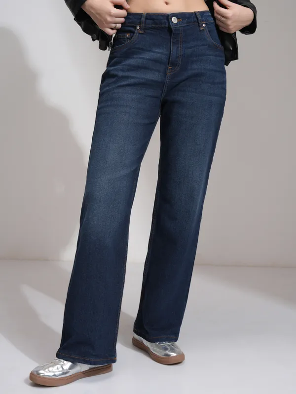 Tokyo Talkies Women Blue Straight Fit Stretchable Jeans