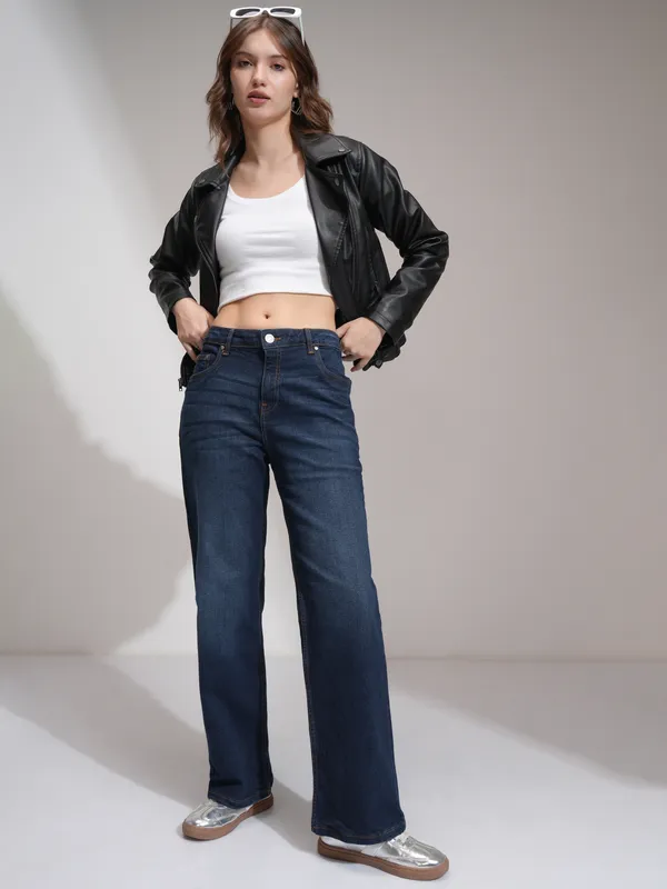 Tokyo Talkies Women Blue Straight Fit Stretchable Jeans