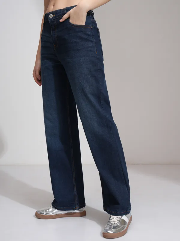 Tokyo Talkies Women Blue Straight Fit Stretchable Jeans