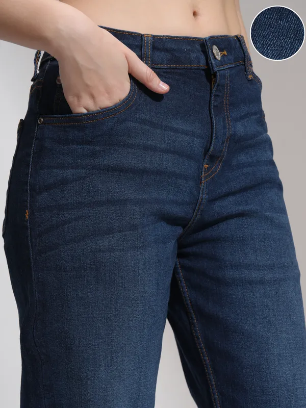 Tokyo Talkies Women Blue Straight Fit Stretchable Jeans