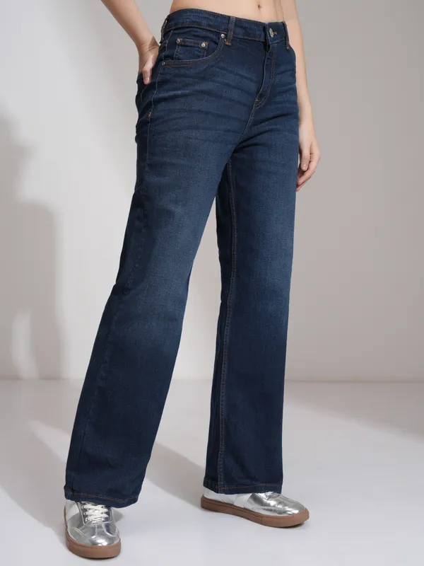 Tokyo Talkies Women Blue Straight Fit Stretchable Jeans