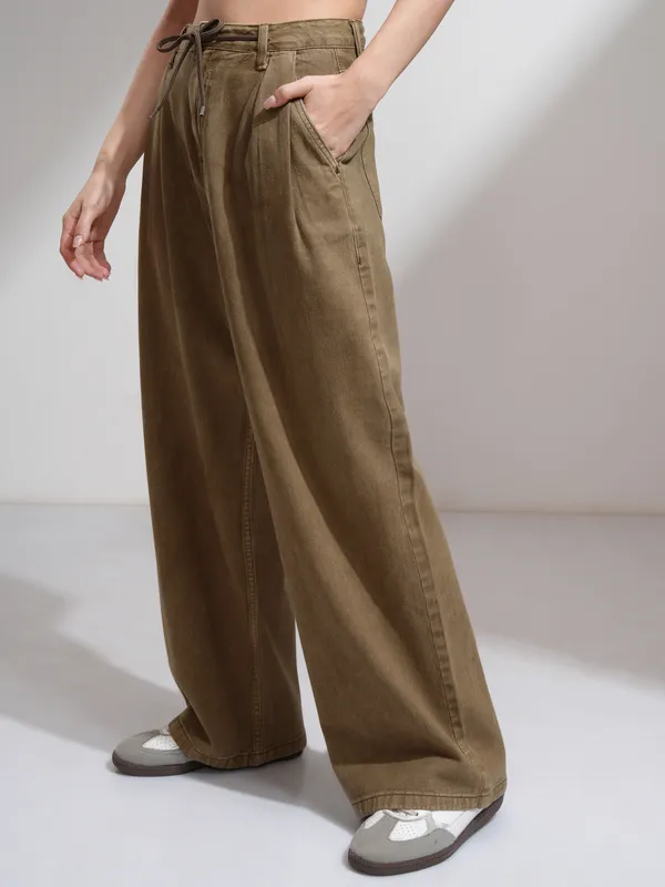 Tokyo Talkies Women Khaki Baggy Stretchable Jeans