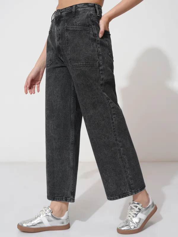 Tokyo Talkies Women Grey Straight Fit Stretchable Jeans