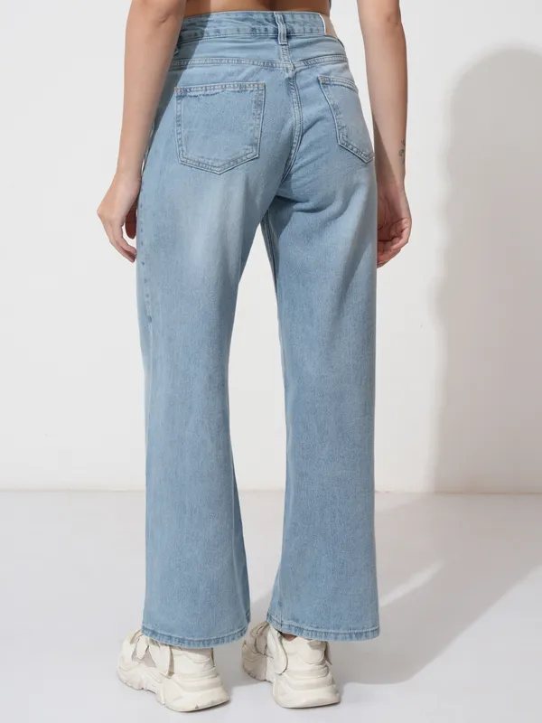 Tokyo Talkies Women Blue Wide Leg Stretchable Jeans