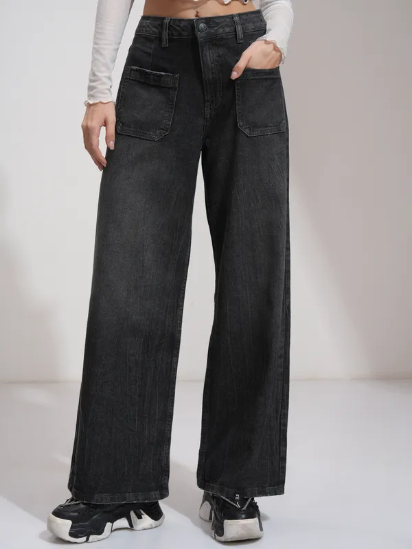 Tokyo Talkies Women Grey Bootcut Stretchable Jeans