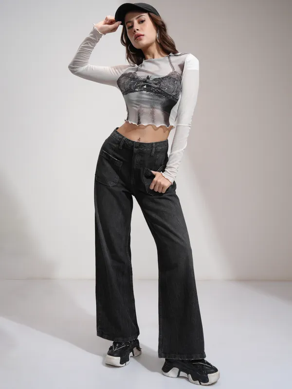 Tokyo Talkies Women Grey Bootcut Stretchable Jeans