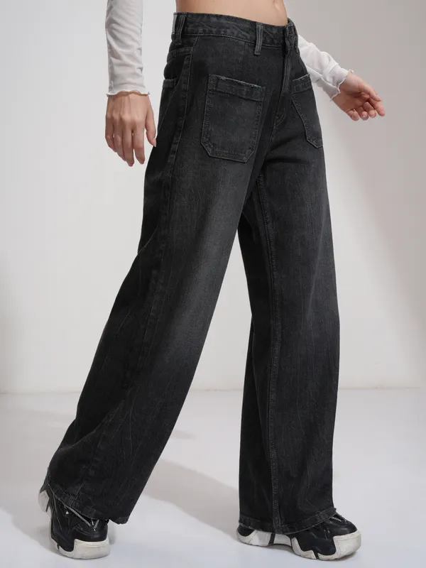 Tokyo Talkies Women Grey Bootcut Stretchable Jeans