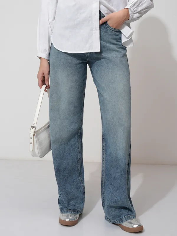 Tokyo Talkies Women Blue Straight Fit Non Stretchable Jeans