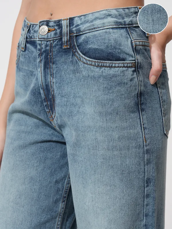Tokyo Talkies Women Blue Straight Fit Non Stretchable Jeans