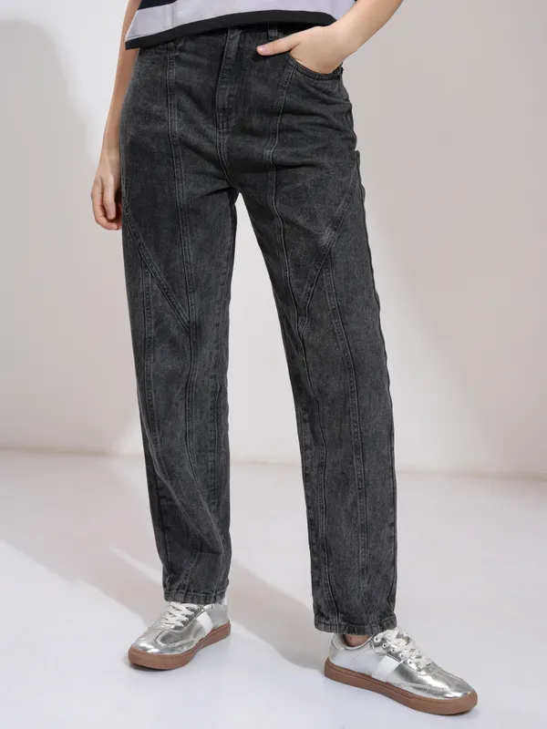 Tokyo Talkies Women Grey Straight Fit Stretchable Jeans