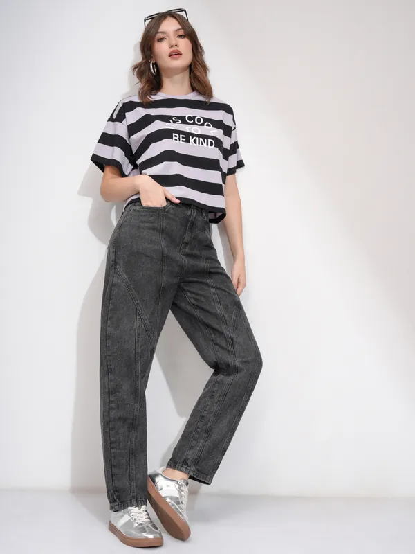 Tokyo Talkies Women Grey Straight Fit Stretchable Jeans