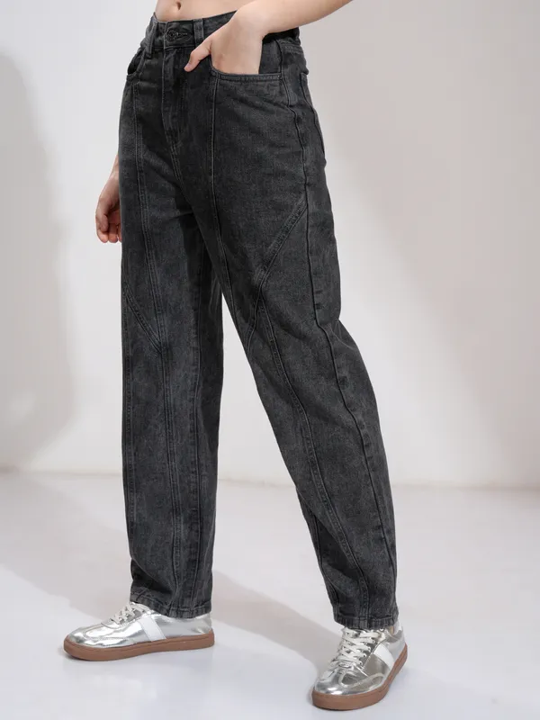 Tokyo Talkies Women Grey Straight Fit Stretchable Jeans