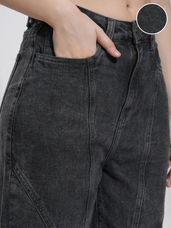 Tokyo Talkies Women Grey Straight Fit Stretchable Jeans