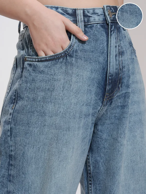 Tokyo Talkies Women Blue Wide Leg Jeans