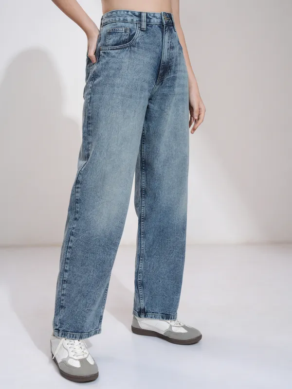 Tokyo Talkies Women Blue Wide Leg Jeans