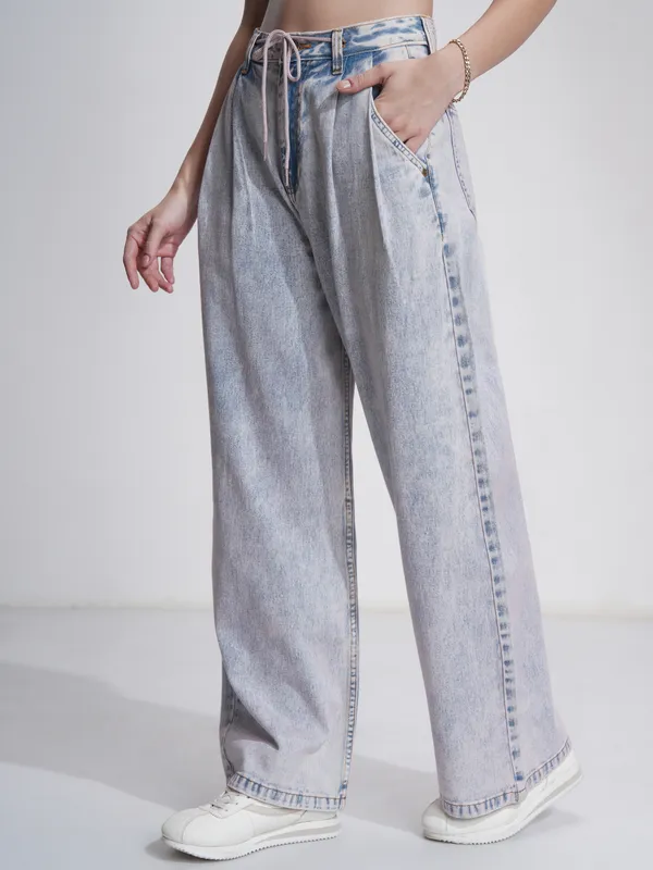 Tokyo Talkies Women Blue Baggy Stretchable Jeans