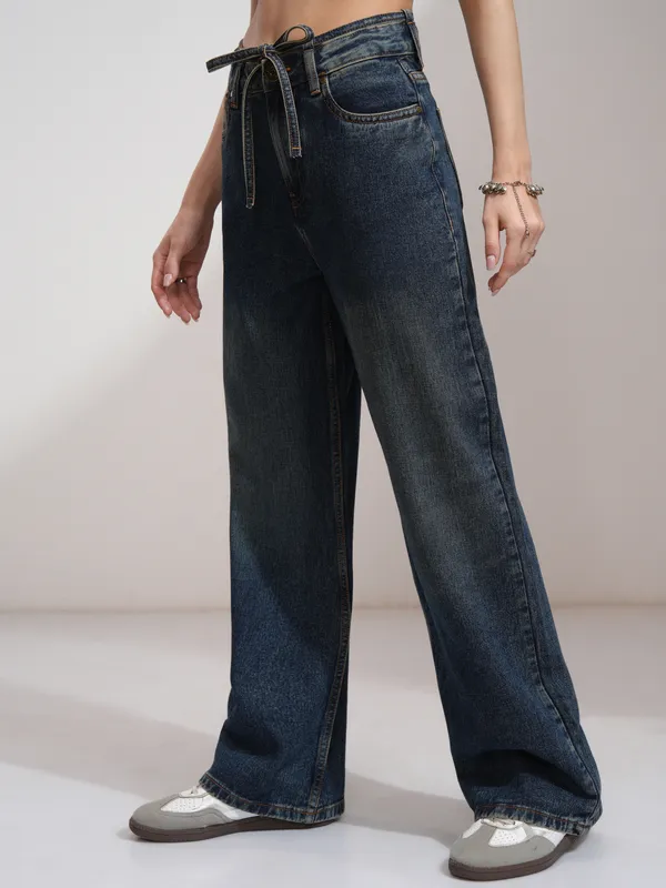 Tokyo Talkies Women Blue Flared Stretchable Jeans