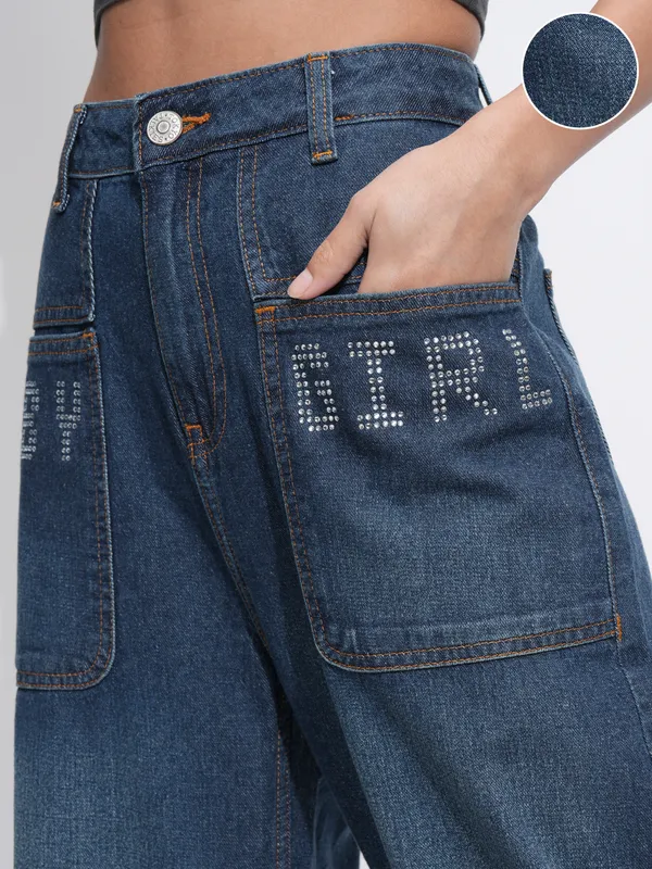 Tokyo Talkies Women Blue Wide Leg Stretchable Jeans