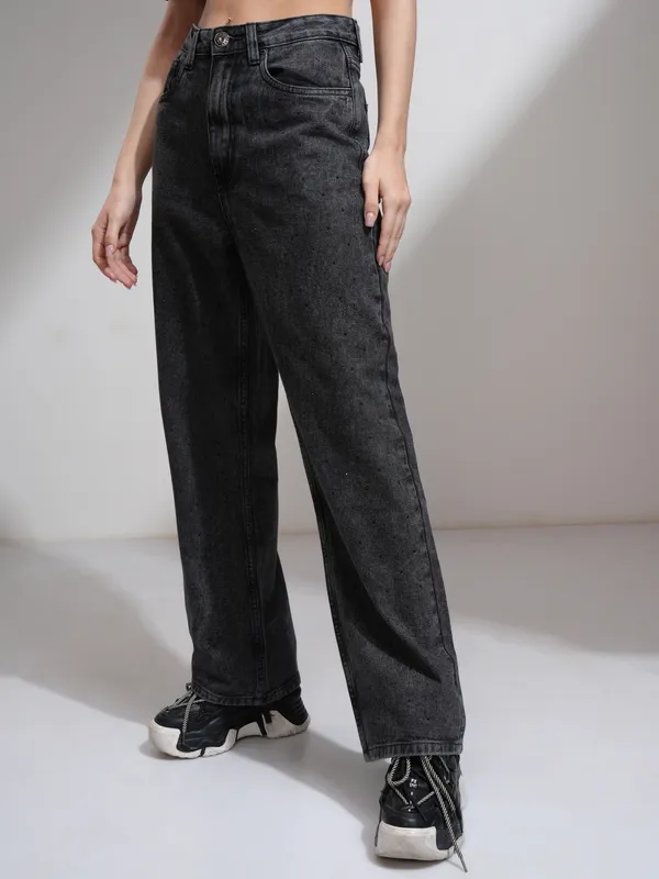 Tokyo Talkies Women Grey Dad Fit Stretchable Jeans