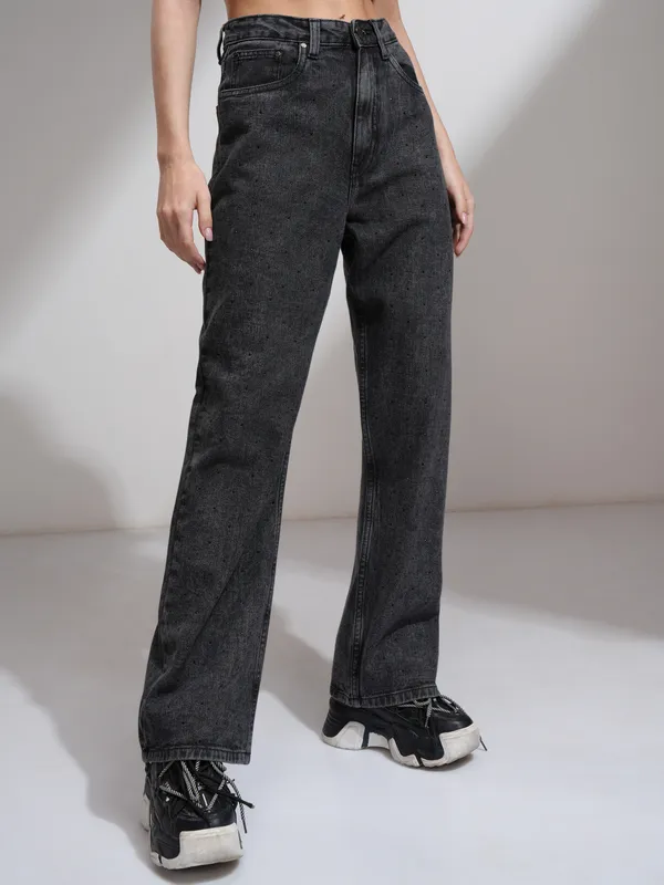Tokyo Talkies Women Grey Dad Fit Stretchable Jeans