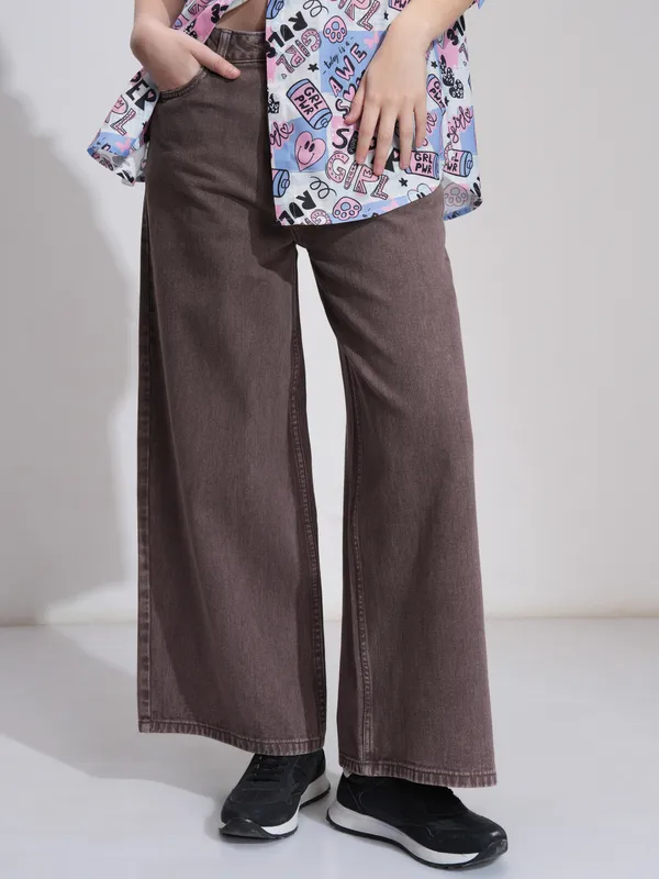 Tokyo Talkies Women Mauve Flared Stretchable Jeans