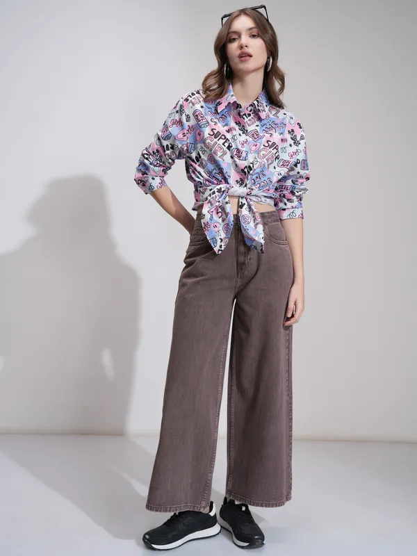 Tokyo Talkies Women Mauve Flared Stretchable Jeans