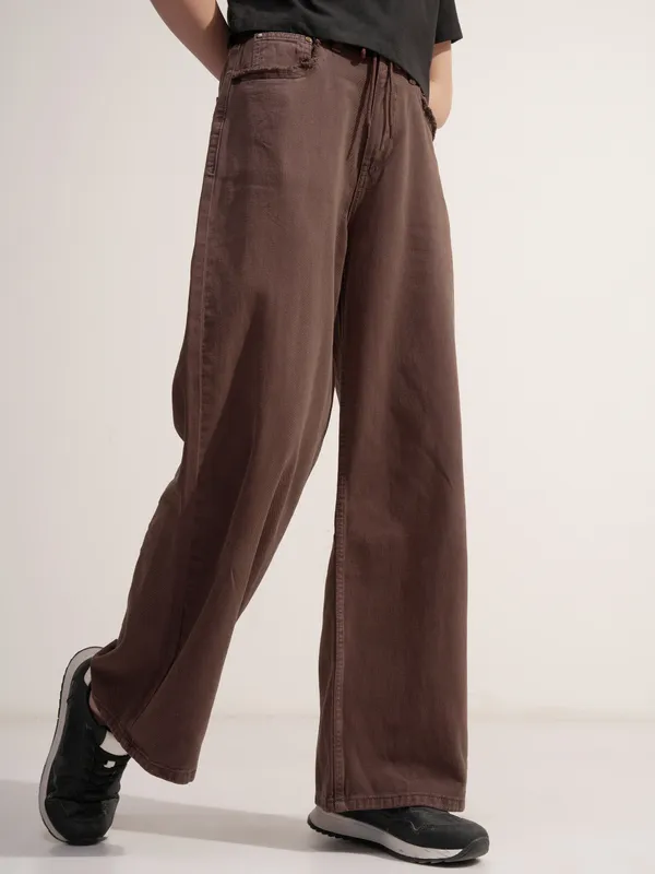Tokyo Talkies Women Brown Dad Fit Stretchable Jeans