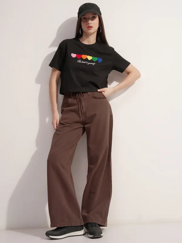 Tokyo Talkies Women Brown Dad Fit Stretchable Jeans