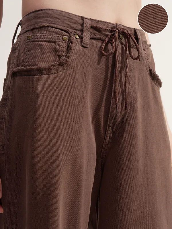 Tokyo Talkies Women Brown Dad Fit Stretchable Jeans