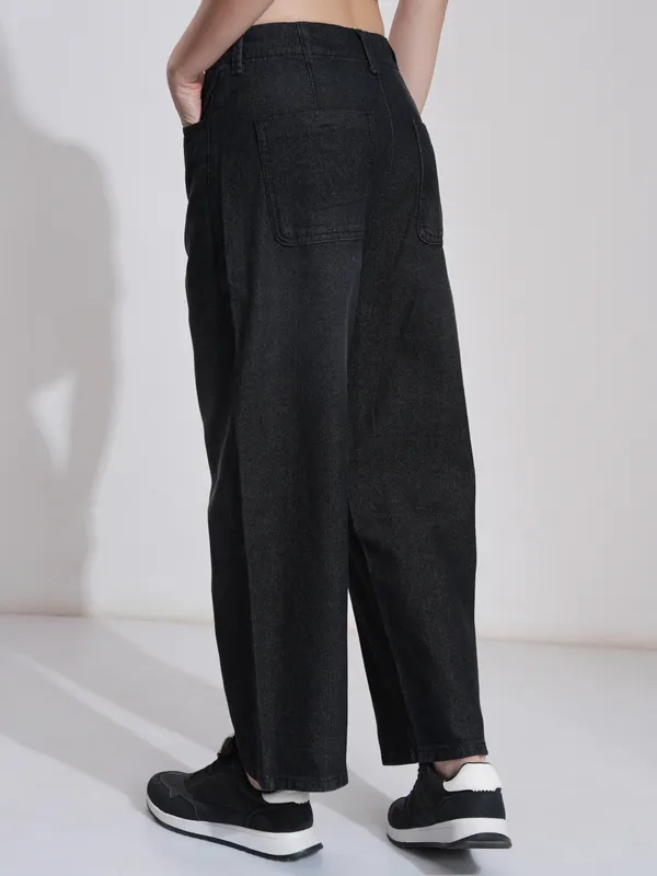 Tokyo Talkies Women Black Flared Stretchable Jeans