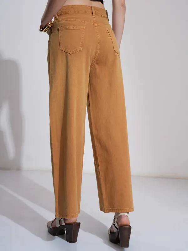 Tokyo Talkies Women Rust Flared Stretchable Jeans