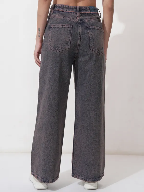 Tokyo Talkies Women Mauve Dad Fit Stretchable Jeans