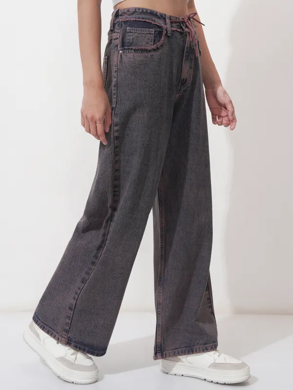 Tokyo Talkies Women Mauve Dad Fit Stretchable Jeans