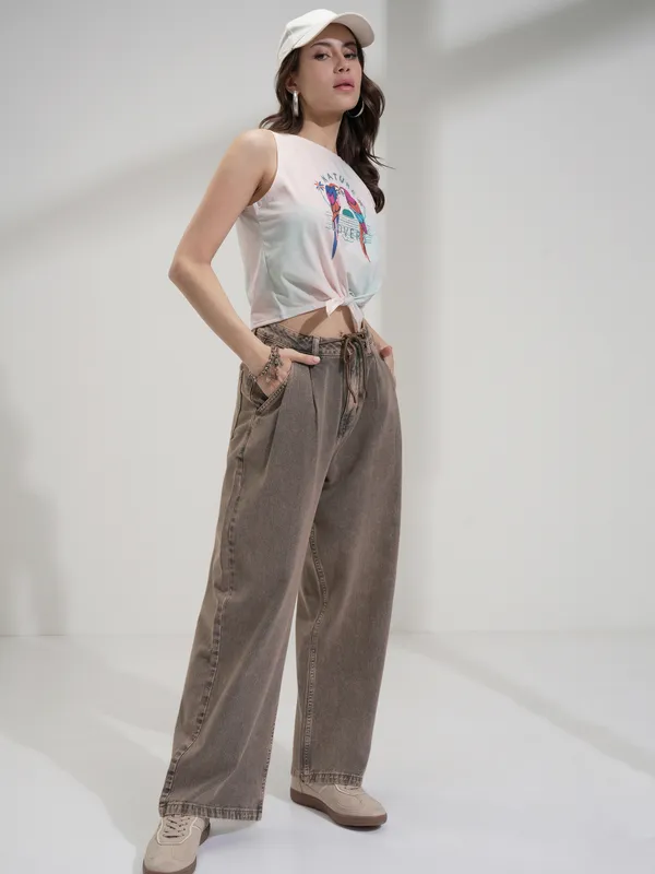 Tokyo Talkies Women Grey Baggy Stretchable Jeans