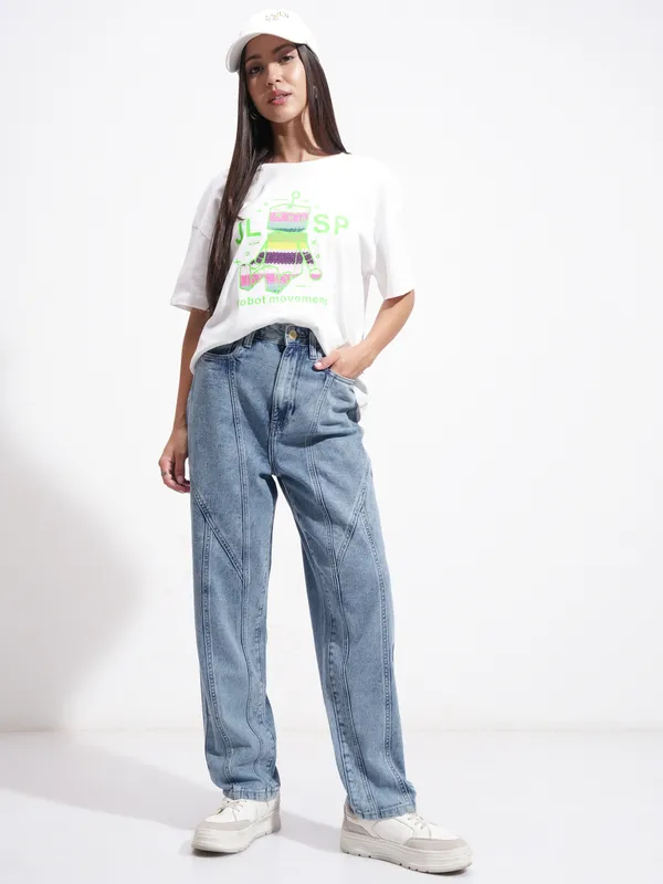 Tokyo Talkies Women Blue Relaxed Fit Stretchable Jeans