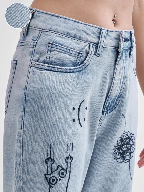 Tokyo Talkies Women Blue Mom Fit Stretchable Jeans