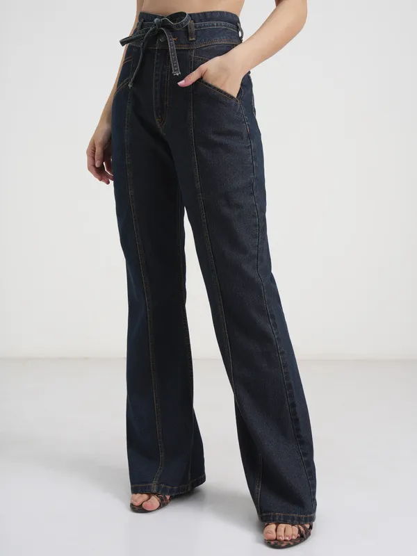 Tokyo Talkies Women Blue Bootcut Stretchable Jeans
