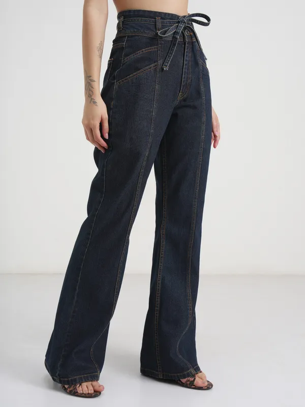 Tokyo Talkies Women Blue Bootcut Stretchable Jeans