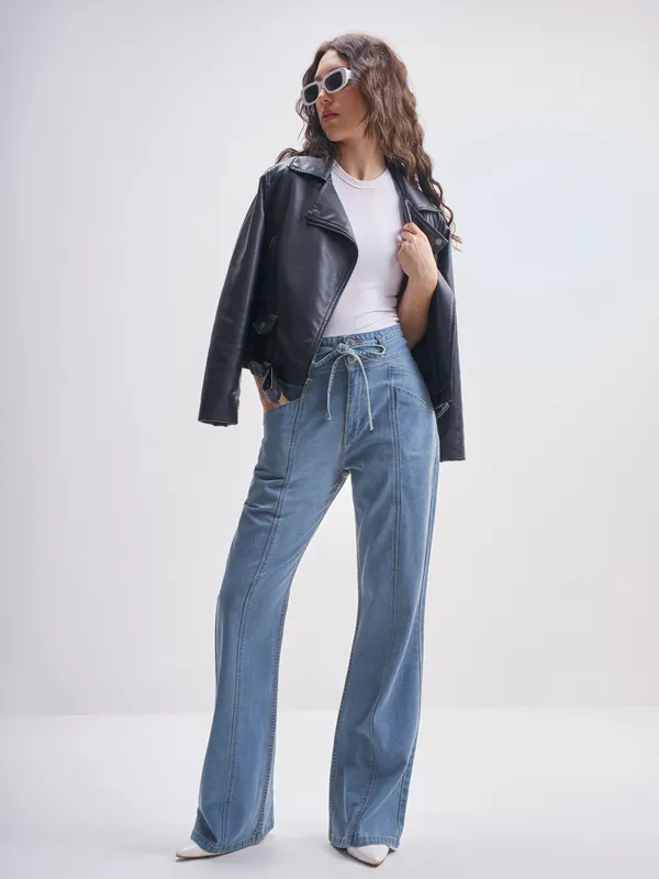 Tokyo Talkies Women Blue Bootcut Stretchable Jeans