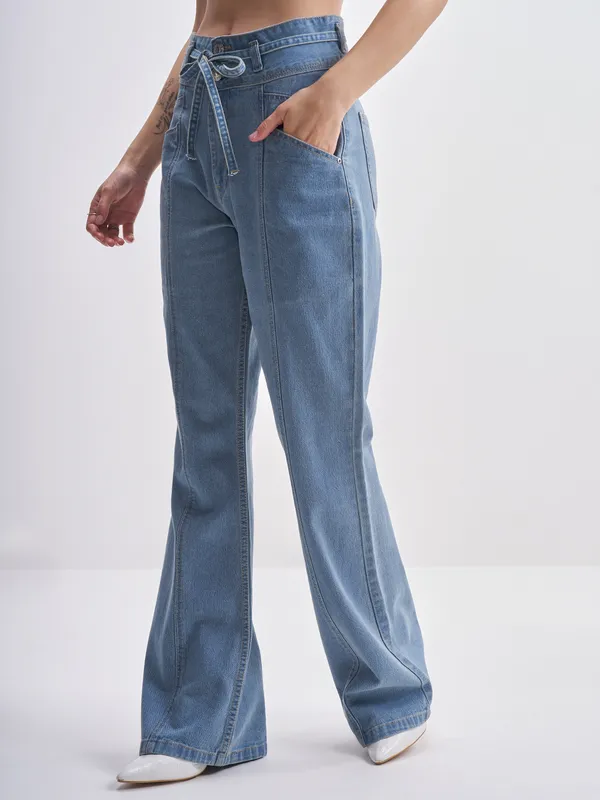 Tokyo Talkies Women Blue Bootcut Stretchable Jeans