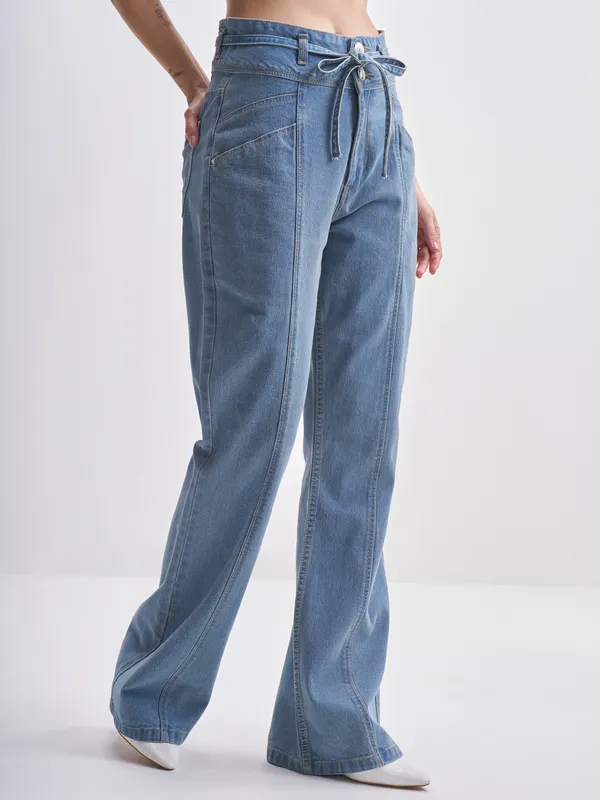Tokyo Talkies Women Blue Bootcut Stretchable Jeans