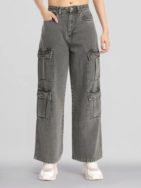 Street By Tokyo Talkies Women Grey Dad Fit Stretchable Jeans