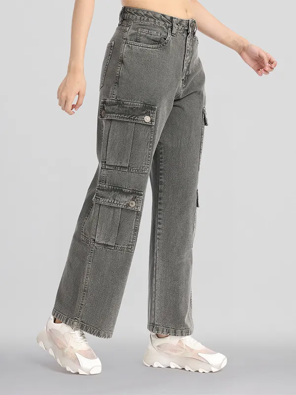 Street By Tokyo Talkies Women Grey Dad Fit Stretchable Jeans