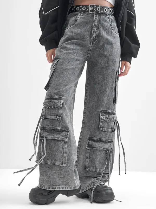 Tokyo Talkies Women Grey Dad Fit Stretchable Jeans