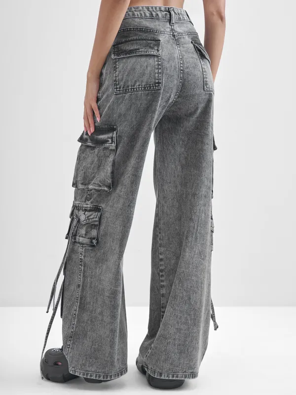 Tokyo Talkies Women Grey Dad Fit Stretchable Jeans