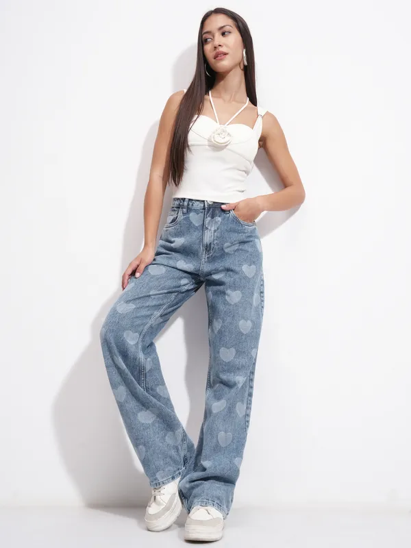 Tokyo Talkies Women Blue Dad Fit Stretchable Jeans