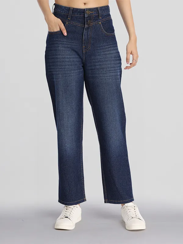 Street By Tokyo Talkies Women Blue Mom Fit Stretchable Jeans