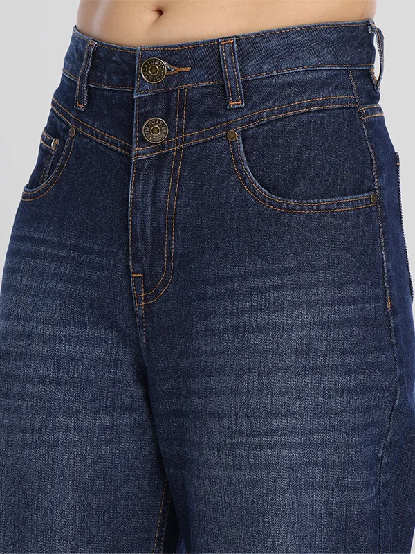 Street By Tokyo Talkies Women Blue Mom Fit Stretchable Jeans