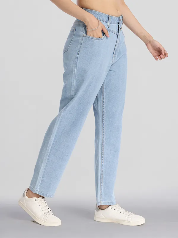 Street By Tokyo Talkies Women Blue Mom Fit Stretchable Jeans