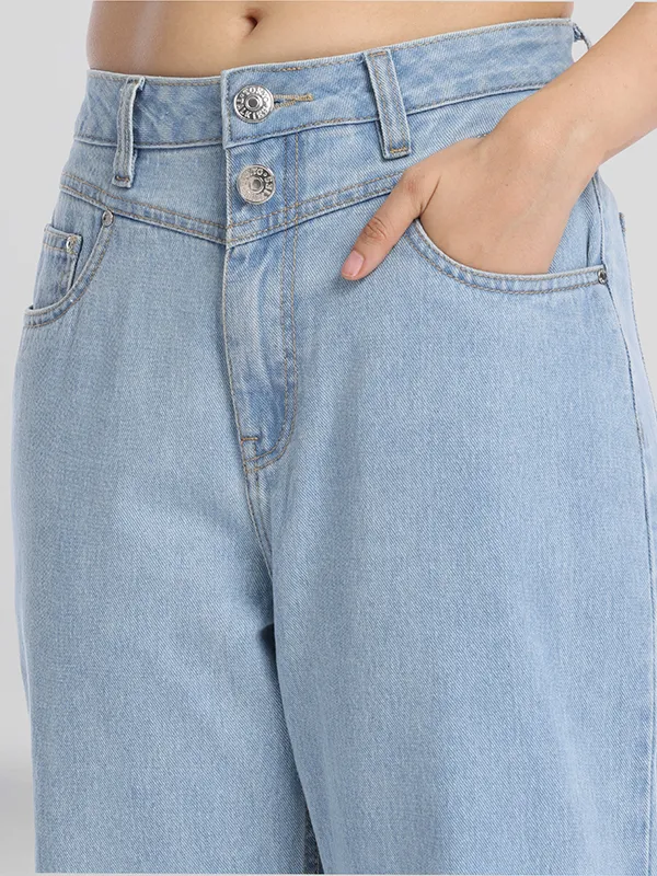 Street By Tokyo Talkies Women Blue Mom Fit Stretchable Jeans